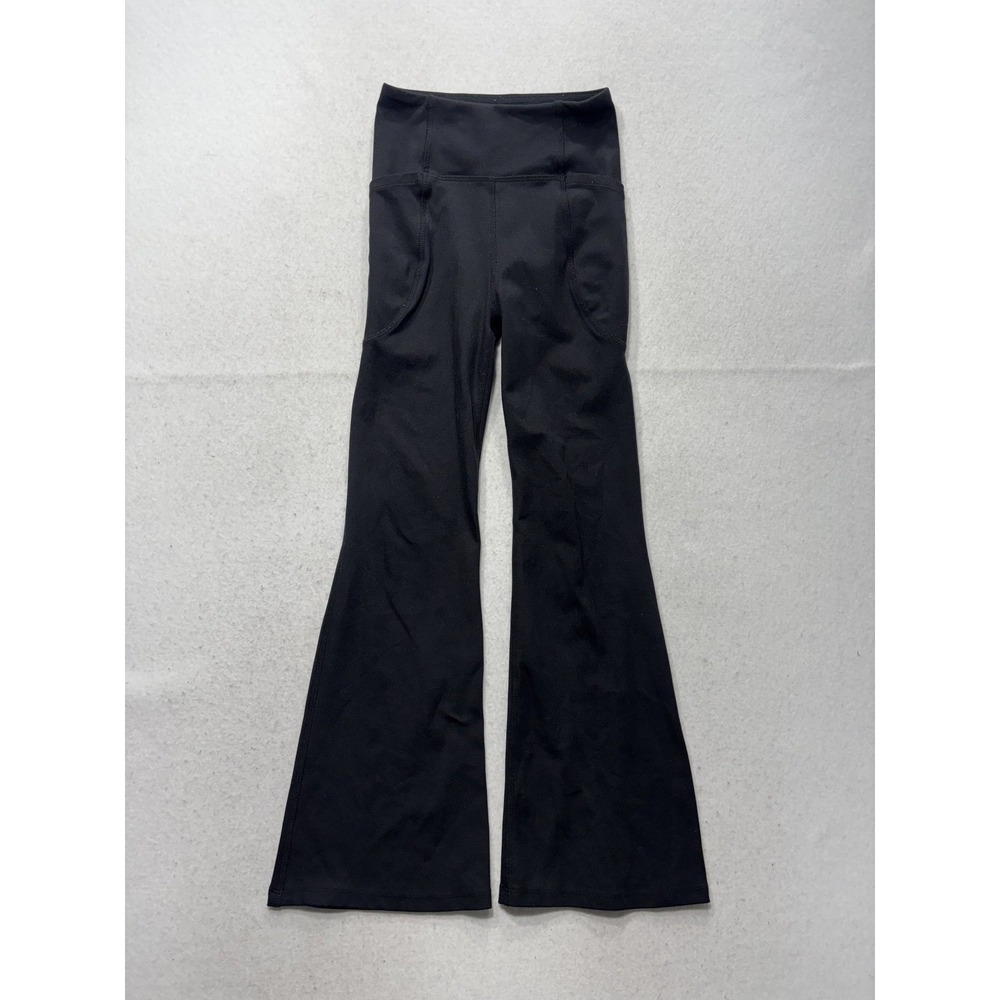 Freely Leggings Womens Medium Black High Rise 31" Inseam Flare Pockets Yoga